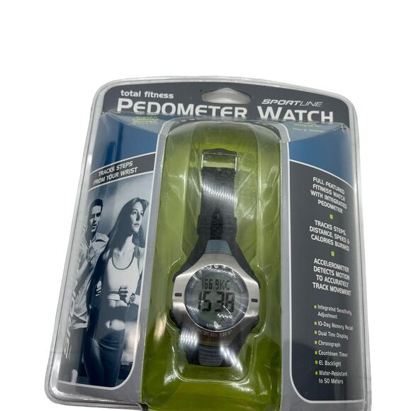 Pedometer Watch Sportline Total Fitness New Sealed 955 Unisex Men Women Vintage - Picture 6 of 14
